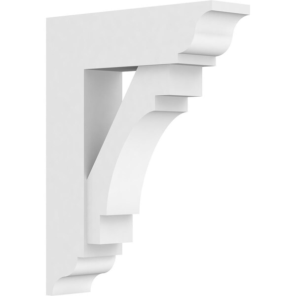 Ekena Millwork Standard Merced Architectural Grade PVC Bracket with Traditional Ends, 3"W x 14"D x 18"H BKTP03X14X18MRC01 - main